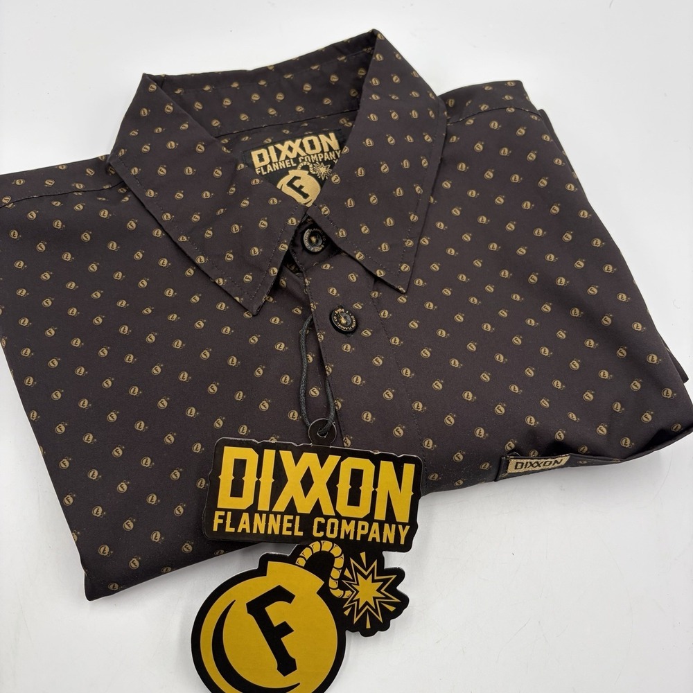 Dixxon Flannel Co Shirt Mens Extra Large Brown F Bomb Short Sleeve Button Down